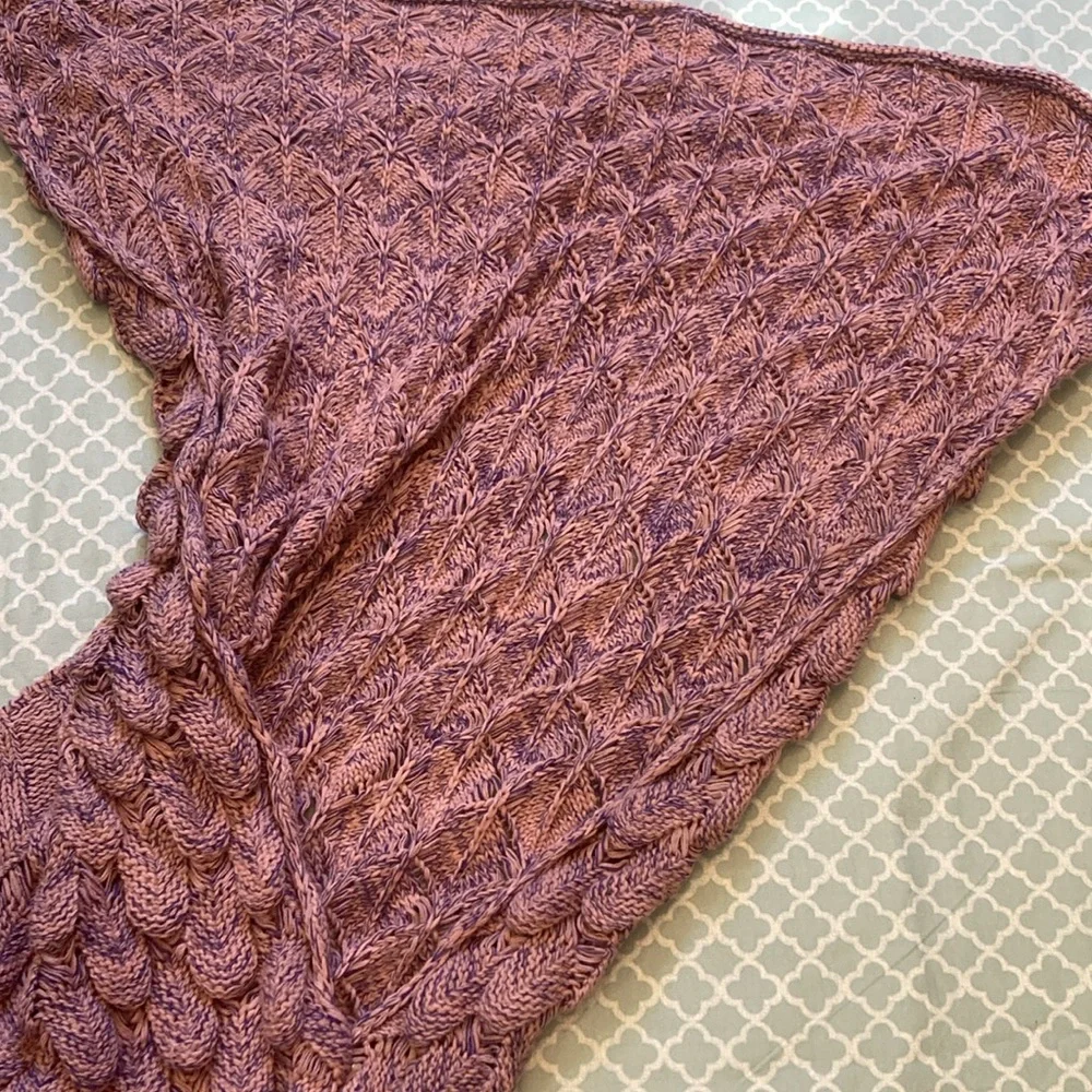 Mermaid Tail Blanket Throw Mauve Purple Adult